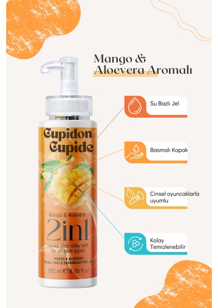 2in1 Mango Aloevera Aromalı Masaj Yağı Jel 200 ml