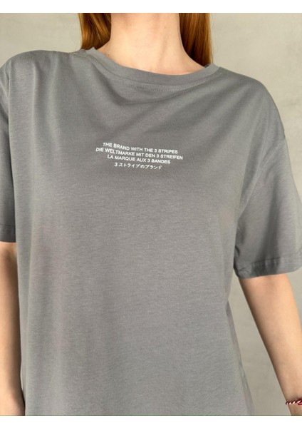 T-921 Füme The Brand Yazılı Enjeksiyon Baskı Bisiklet Yaka Tişört fiyatları