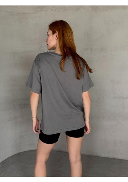 T-921 Füme The Brand Yazılı Enjeksiyon Baskı Bisiklet Yaka Tişört fırsatları