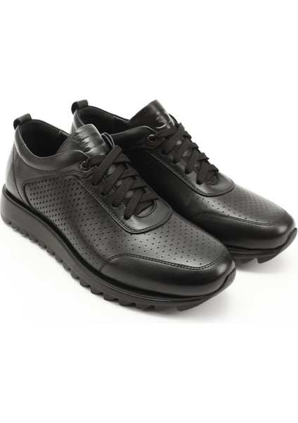 Erkek Siyah Hakiki Deri Bağcıklı Sneaker fiyatları