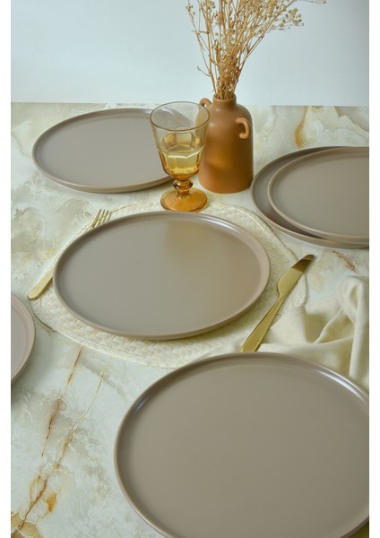 Mat Toprak Taupe Nordic Servis Tabağı 28 cm 6 Adet 977