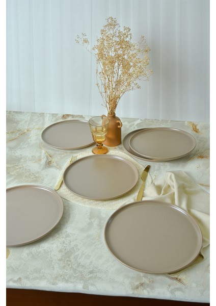 Mat Toprak Taupe Nordic Servis Tabağı 28 cm 6 Adet 977