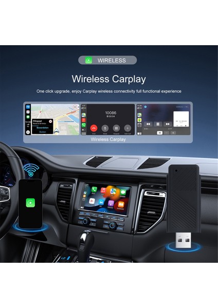 Kabloludan Kablosuza Carplay Kutusu Carplay Dongle Aı Kutusu Sesli Asistan Carplay Adaptörü Bluetooth Wıfı Tak ve Çalıştır (Yurt Dışından)