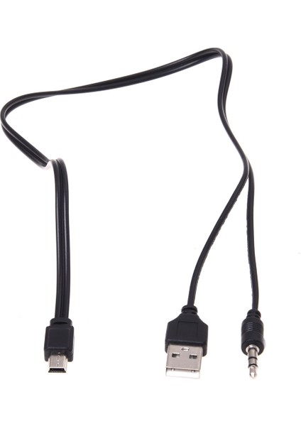 3.5mm Aux Usb2.0 Erkek Mini 5 Pin USB Taşınabilir Hoparlör Ses Kablosu (Yurt Dışından)