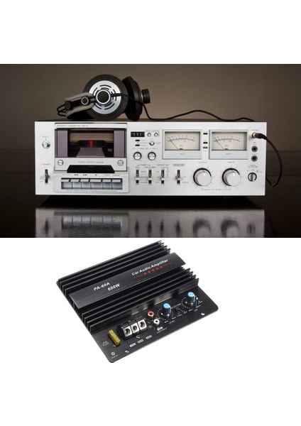 12V 600W Araba Amplifikatörü Kurulu PA-60A Subwoofer Devre Modülü Araba Güç Amplifikatörü, Siyah (Yurt Dışından)