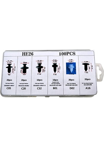 100 Adet Plastik Perçinler Raptiye Çamurluk Tampon Itme Klipleri W/sökme Aracı Honda Ford Chrysler Toyota Için (Yurt Dışından) fiyatları