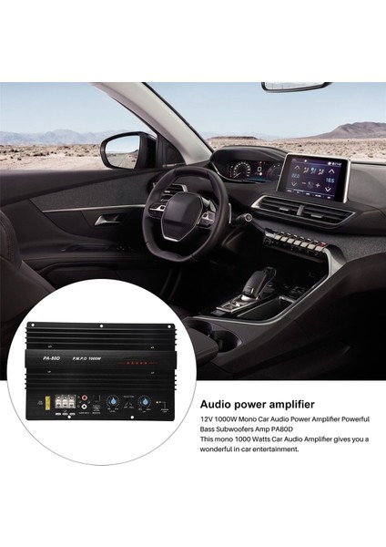 12V 1000W Mono Araç Ses Güç Amplifikatörü Güçlü Bas Subwoofer Amp PA80D (Yurt Dışından)