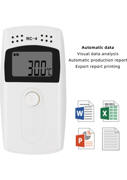 Rc-4hc USB Sıcaklık Veri Kaydedici Harici Sensör 16000 Nokta Sıcaklık Kaydedici Dahili Sensör (Yurt Dışından)