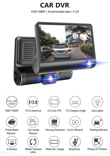 Araba Kaydedici Hd Gece Görüş Yedekleme Kamerası Araba Dvr Arka Görüş Kamerası Araba Aksesuarları (Yurt Dışından)