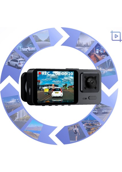 Dash Cam Ön ve Iç Wıfı 1080P 32G Hafıza Kartı 2 Inç Ekran 170° Geniş Açı Gece Görüşü Wdr 24H Park Modu (Yurt Dışından)