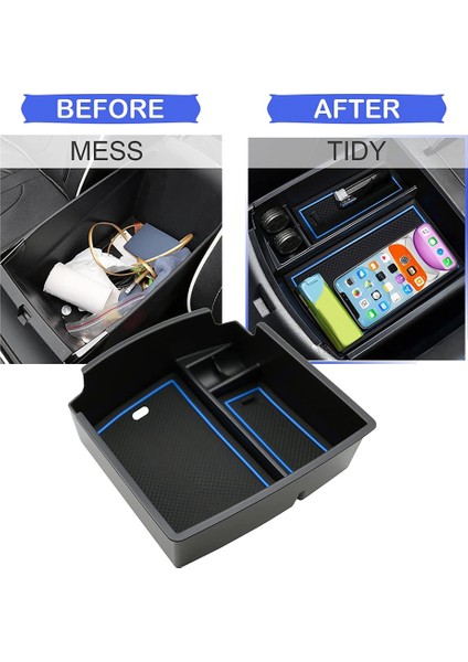 Araba Merkezi Konsol Kol Dayama Saklama Kutusu Tutucu Iç Organizatör Eldiven Tepsisi Hyundai Kona 2018-2022 Için Mavi (Yurt Dışından) fiyatları