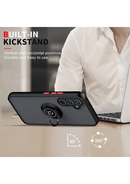 Samsung Galaxy S25 Plus Kılıf Mat Parmak Izi Yapmaz Renkli Tuşlu 360 Yüzüklü Standlı Military Kamera Korumalı Kapak fırsatları