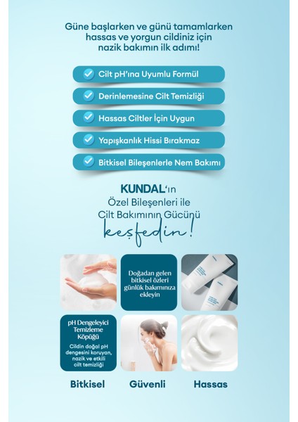 Hafif Asidik Formüle Sahip Köpük Temizleyici KUNDAL Pure Cica pH Balancing Micro Deep Cleansing Foam fiyatları