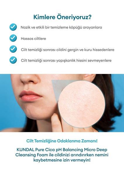 Hafif Asidik Formüle Sahip Köpük Temizleyici KUNDAL Pure Cica pH Balancing Micro Deep Cleansing Foam indirimleri