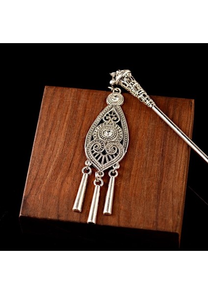 002-11 Bohemia Etnik Vintage Çingene Tibet Gümüş Renk Püskül Oyma Çiçek Chopstick Kadınlar Için Saç Çubukları Tokalar Takı Horquillas (Yurt Dışından) fiyatları