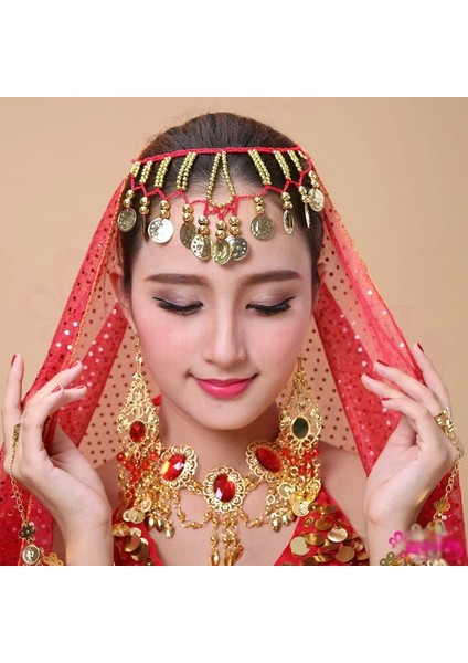 Peçe 2 Moda Hint Takı Saç Dekorasyon Saç Bandı Metal Kafa Bandı Oryantal Dans Kafa Taç Bohemian Püskül Sikke Taç Kadın Hediye (Yurt Dışından)