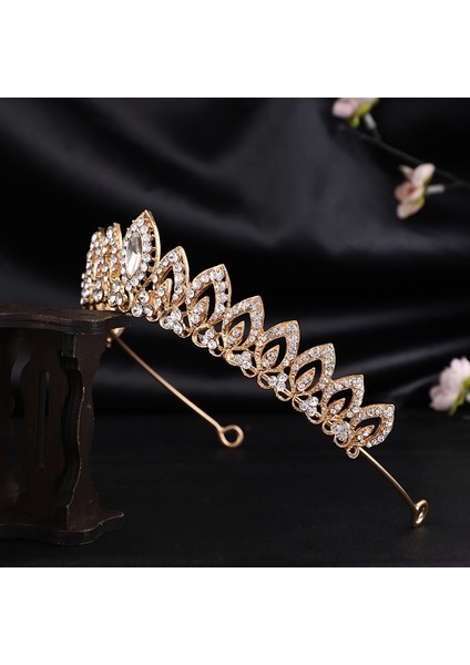 Gümüş Kaplı Lüks Rhinestone Metal Tiaras Bantlar Prenses Gelin Taç Gelinlik Baş Süsler Küçük Diadem Saç Takı (Yurt Dışından) modelleri