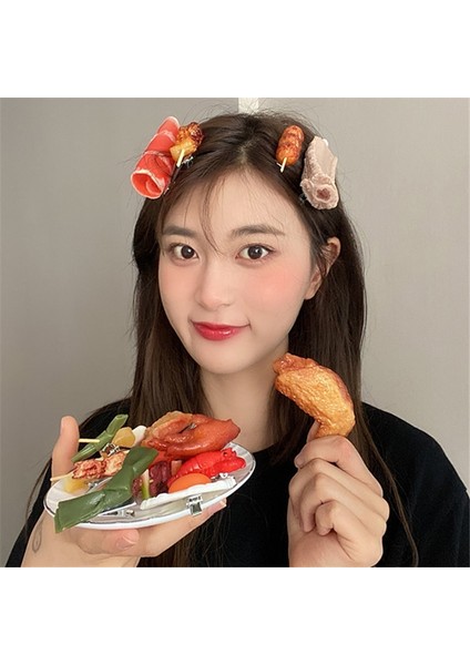 No.2 Boyutu Aomu Moda Funy Sevimli Renkli Silikon Gıda Firkete Komik Kişilik Barbekü Barbekü Ördek Gagası Klip Kadınlar Için (Yurt Dışından) modelleri