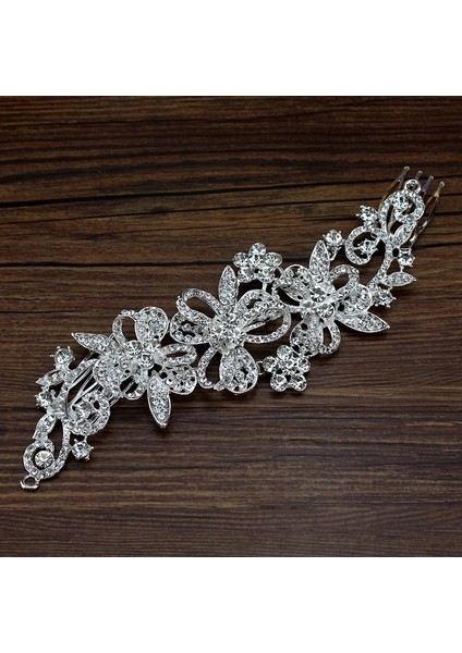 Küçük Tarak Klipsi Lüks Çiçek Gümüş Renk Kristal ve Rhinestone Düğün Saç Tarak Inci Gelin Baş Parçası Kadınlar Için Balo Aksesuarları Takı (Yurt Dışından) fiyatları