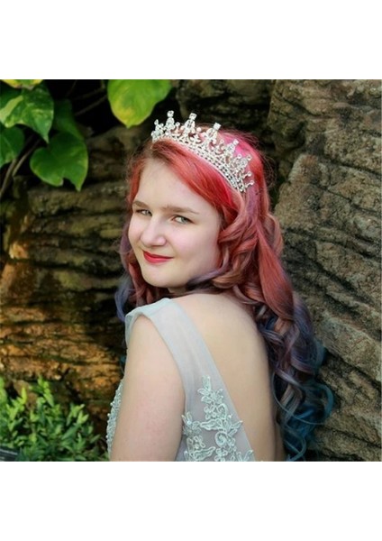 No.8 Boyutu Düğün Tacı Gelin Başlığı Altın Gümüş Renk Rhinestone Kristal Diadem Kraliçe Taç Prenses Tiaras Düğün Saç Takı (Yurt Dışından) indirimleri