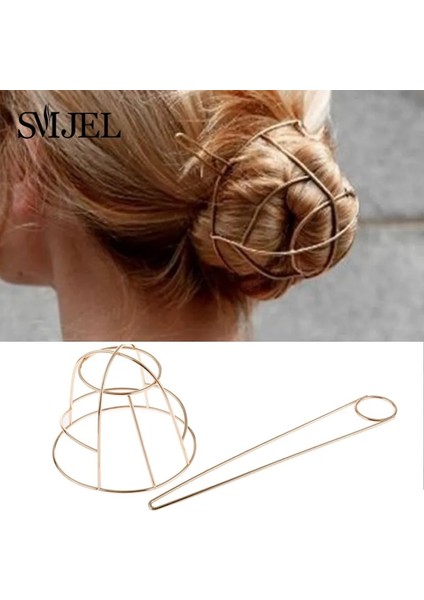 NO.307 Boyutu Saç Sopa Orijinal Yeni Boho Saç Aksesuarları Varış Metal Altın Dolgulu x Şekilli Topuz Tutucu Büyüleyici Vintage Topuz Kafesi (Yurt Dışından)