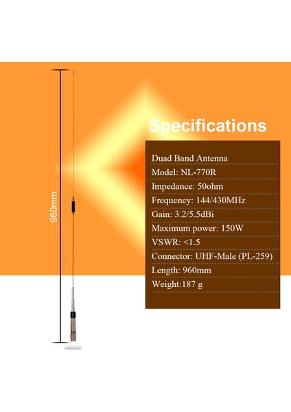 NL-770R Araç Anteni Yüksek Kazançlı Araç Radyo Anteni (Yurt Dışından) modelleri