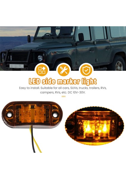10 Adet Amber 2 LED Işık Oval Gümrükleme Römork Araba Kamyon Yan Işaretleyici Kuyruk Lambası (Yurt Dışından) fırsatları