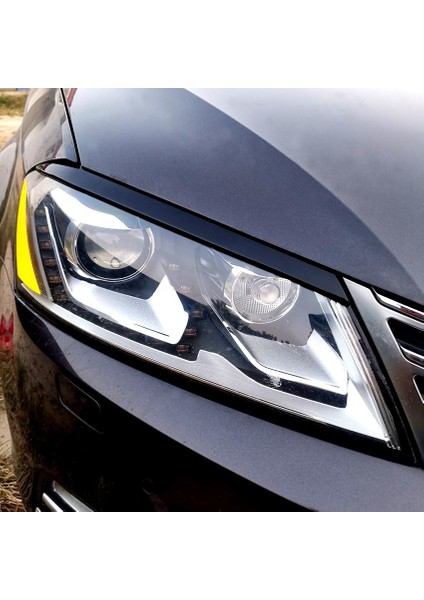Passat B7 2010-2015 Için Araba Far Göz Kapakları Kaşları Abs Far Lambası Etiket Kapak Trim Aksesuarları-Karbon Fiber (Yurt Dışından)