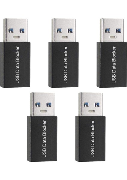 Adet USB Veri Engelleyici, Veri Senkronizasyonunu Engellemek Için Yalnızca Şarj Edilebilen USB Engelleyici Adaptörü, Meyve Suyu Jacking'e Karşı Koruyun Siyah (Yurt Dışından)