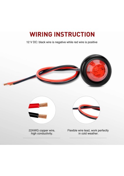 10 Adet 3/4 Inç Yuvarlak LED Gümrükleme Işıkları Kamyon Yan Işıklar Kamyon Rv Araba Otobüs Römork Karavan Için LED Yan Sinyal Işıkları (Yurt Dışından) modelleri