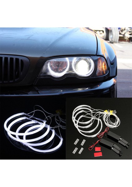 Bmw E46 3 Serisi Için 4x Ccfl Angel Eye Halo LED Halka Işık Beyaz Projektör Olmayan (Yurt Dışından) modelleri