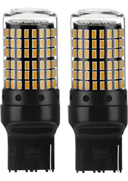 2 Adet Araba LED Ampuller 3157 P27-7W T25 LED P27W Canbus Lamba Yüksek Güç Hata Yok Ücretsiz Ters Işık Dönüş Fren Lambası Sarı (Yurt Dışından)