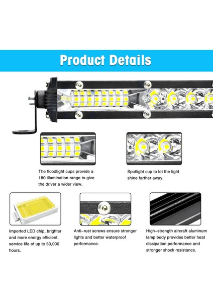 LED Işık Çubuğu Spot Taşkın Combo Işın Ince Tek Sıralı LED Sürüş Lambası Kapalı Yol Işıkları LED Çalışma Işığı - 20 Inç (Yurt Dışından) fiyatları