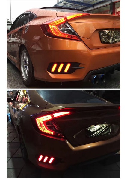 Araba LED Drl Gündüz Farları Arka Tampon Fren Lambası Kuyruk Işık Sis Lambası Honda Civic 10TH Gen 2016-2019 (Yurt Dışından) indirimleri