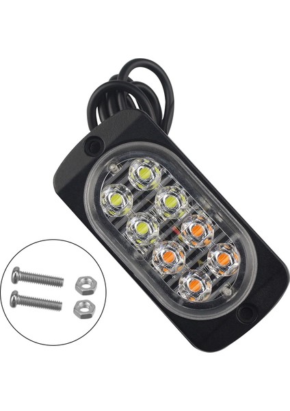8-Led Flaş Kurtarma Uyarı Strobu Araba Oto Acil Durum Acil Durum Sinyal Lambası Sis Flaş Işığı Sarı (Yurt Dışından) fiyatları