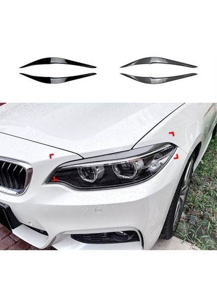 Bmw 2 Serisi F22 F23 2015-2019 Ön Far Kapağı Süsleme Şeridi Kaş Kapağı Trim Sticker Karbon Fiber (Yurt Dışından)