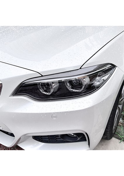Bmw 2 Serisi F22 F23 2015-2019 Ön Far Kapağı Süsleme Şeridi Kaş Kapağı Trim Sticker Karbon Fiber (Yurt Dışından)