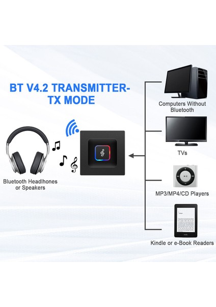 Bluetooth Akışı Için Evrensel Kablosuz Bluetooth Alıcı Verici Ses Adaptörü (Yurt Dışından)