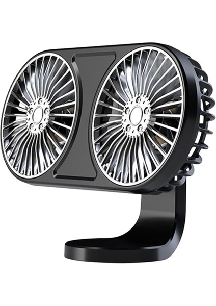 USB Araba Hava Çıkışı Gösterge Paneli Mini Fan 5V Otomatik Havalandırma Fanı Düşük Gürültülü Çift Kafa Otomatik Elektrikli Fan 3 Vites Elektrikli (Yurt Dışından)