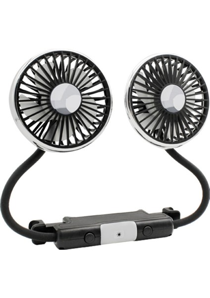 Arka Koltuk Için Araba Fanı, LED Işıklı Çift Başlıklı Hortumlu Araba Koltuğu Fanı, Araba Için Taşınabilir USB Fan, 3 Hızlı Soğutmalı Araba Fanları (Yurt Dışından)
