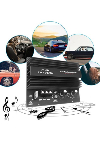 12V 600W Araç Ses Güç Amplifikatörü Kurulu Kayıpsız Subwoofer Bas Modülü Yüksek Güç Araç Ses Aksesuarları Mono Kanal (Yurt Dışından)