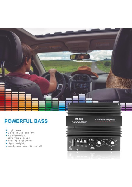 12V 600W Araç Ses Güç Amplifikatörü Kurulu Kayıpsız Subwoofer Bas Modülü Yüksek Güç Araç Ses Aksesuarları Mono Kanal (Yurt Dışından)