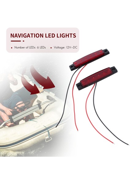 4 Adet Kırmızı Yeşil Tekne Navigasyon LED Işıkları Kıç Işıkları Tekneler Sancak Işık 12V (Yurt Dışından)