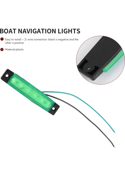 4 Adet Kırmızı Yeşil Tekne Navigasyon LED Işıkları Kıç Işıkları Tekneler Sancak Işık 12V (Yurt Dışından)