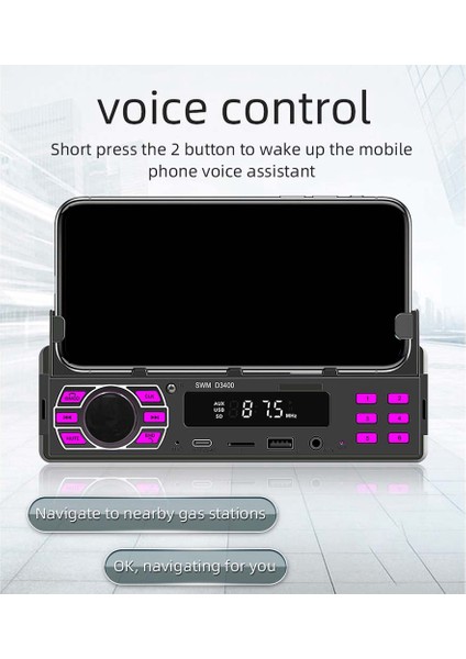 Braket Araba Bluetooth Oynatıcı Çok Işlevli Arabayı Bulabilir ve Bulabilirsiniz U Disk Takılabilir Kart Hd Kayıpsız Müzik Araba Mp3 (Yurt Dışından)