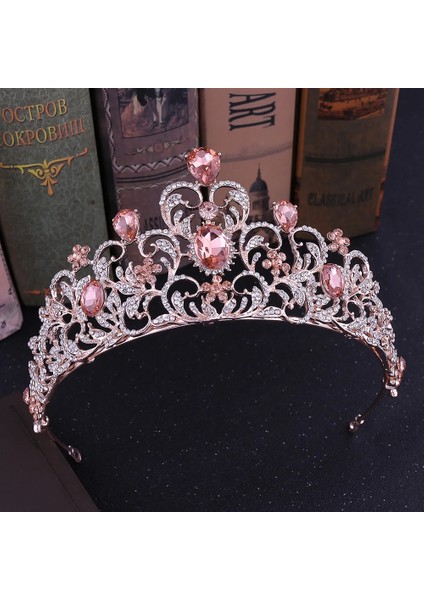 Gümüş Boncuklar Barok Gül Altın Kristal Yaprak Düğün Taç Kraliçe Tiaras Gelin Taçlar Kafa Gelin Aksesuarları Diadem Evlilik Saç Süsleme (Yurt Dışından) fiyatları