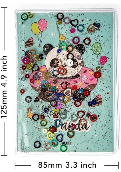 Simli ve Sulu Kapaklı Renkli Sayfalı Desenli Mini Defter