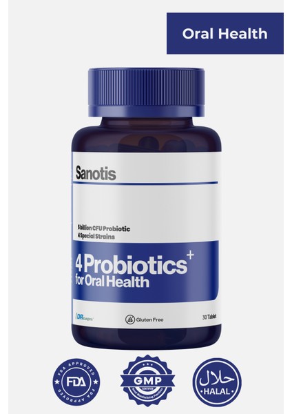 4 Type Probiotics For Oral Health Ağız ve Diş Probiyotik 30 Tablet