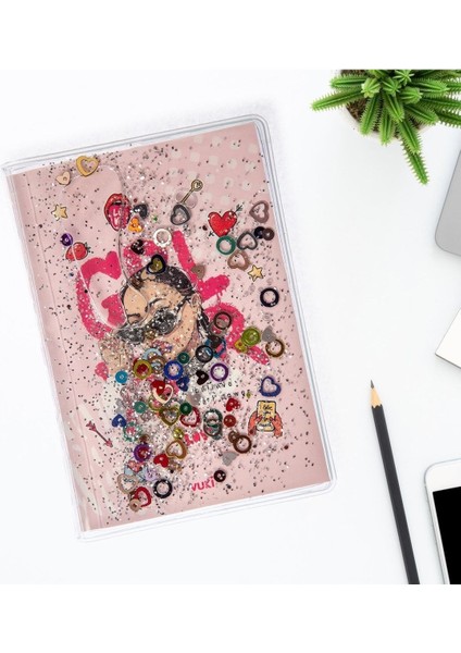 Simli ve Sulu Kapaklı Renkli Sayfalı Desenli Mini Defter indirimleri