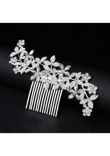 16X8CM 57G Gümüş Dıezı Gül Altın Gümüş Renk Saç Tarakları Gelin Kristal Rhinestones Inci Kadın Tokalar Gelin Başlığı Saç Takı Aksesuarları (Yurt Dışından) modelleri